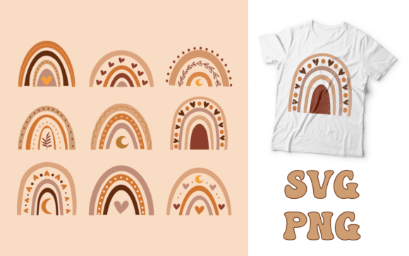 Download Boho Rainbow Printable SVG and PNG - Printable svg Collection