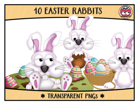 Download Easter Rabbits with Basket and Eggs - Premium Resources