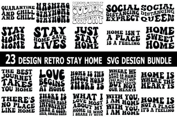 Download Retro Stay Home SVG Design Bundle - Stay home svg Collection